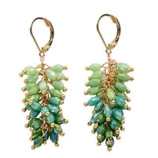 Ombre Cluster Drop Earrings on Gold