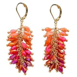 Ombre Cluster Drop Earrings on Gold