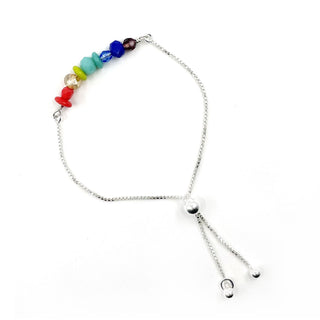 Sterling Slide Bracelet, Rainbow