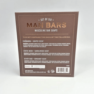 Set of 6 "Man Bars", Masculine Bar Soaps