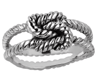 Rope Knot Ring, Sterling Silver