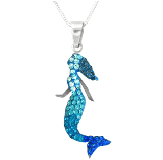 Mosaic Crystal Pendant Necklace, Sea Life