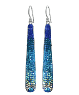 Mosaic Crystal Earrings, Elongated Drop