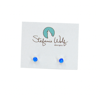 Opal Stud Earrings, Sterling Silver