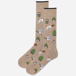Men's Socks with Hunting Dogs, Geese and Gear