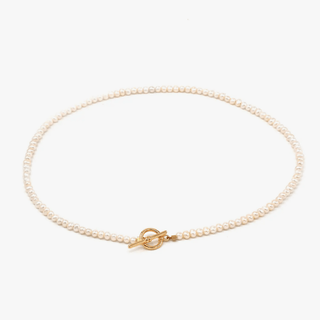 Tiny Freshwater Pearl Necklace, Toggle Closure