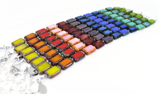 Rainbow Special Edition, Glass Tile Rectangle 1-Strand Bracelet, Trilogy