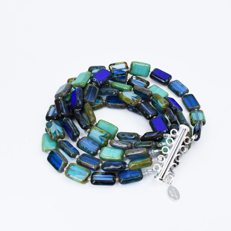 5-Strand Bracelet, Glass Beaded Bracelet, Trilogy