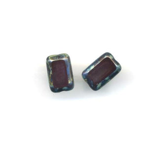 Glass Rectangle Trilogy Stud Earrings, SALE