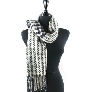 Reversible Houndstooth Black & White Scarf