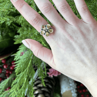Citrine Flower Sterling Silver Ring