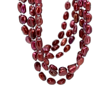 Cranberry Freshwater Pearl Necklace
