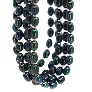 Deep Teal Freshwater Pearl Necklace, SALE