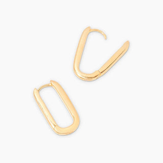 Elongated Gold Vermeil Hoop Earrings