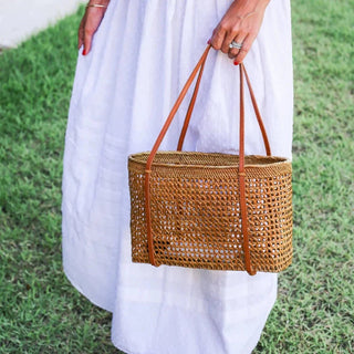 Handcrafted Rattan Tote Bag, Grace
