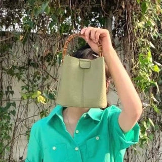 Bamboo Handle Mini Handbag