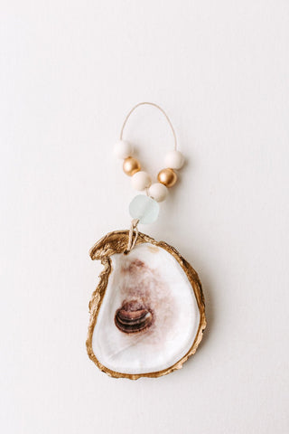Oyster Shell Ornament, Napkin Ring or Wine Bottle Charm