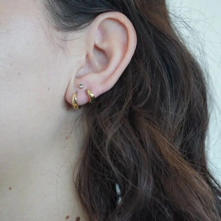 Huggie Hoop Earrings, Gold Plated