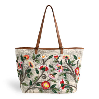 Embellished Tote Bag, Desert Rose