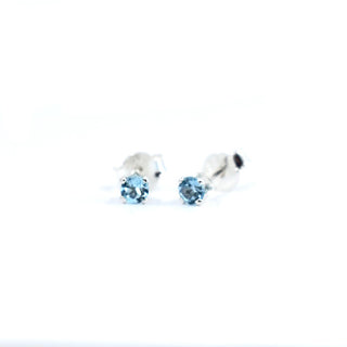 Genuine Blue Topaz Sterling Silver Post Earrings