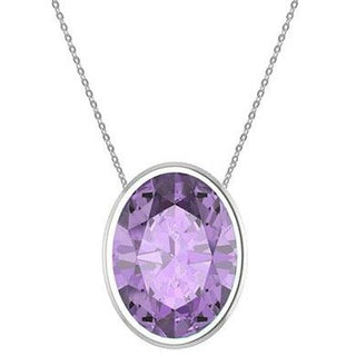Tiny Amethyst Floating Pendant Necklace, Sterling Silver Chain