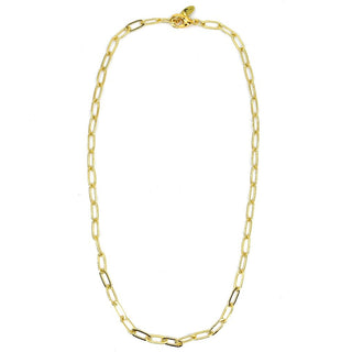 Paperclip Chain Link Necklace in Gold, Silver, or Rhodium Luxe Chain, 18" Long