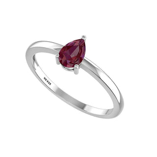 Ruby Gemstone Prong Set Sterling Silver Stacking Rings