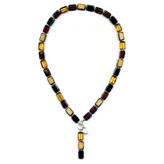 Buy The Mens Black Onyx and Red Mosaic Beaded Necklace | JaeBee 18
